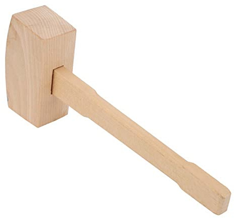Fafeicy Professional Wood Hammer Carpenter Tapping Tool with Angled Striking Face, Maple Wood Mallet for Woodworking Projects, 320mm/350mm S/L Size Options (Large)