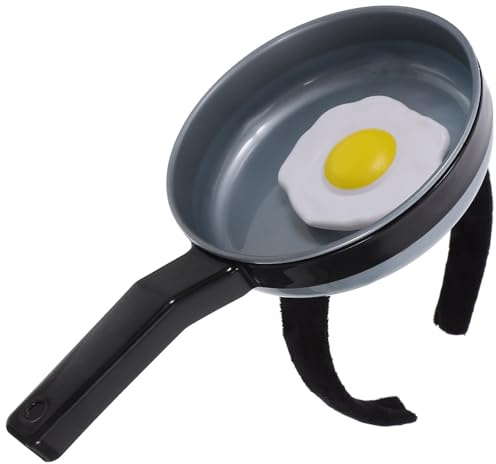HAKIDZEL Funny Fried Egg Costume Pan Headband for Party with Comfortable ABS and Polyester Material, Frying Pan Style Hairband for Birthdays and Carnival Headpiece Accessories