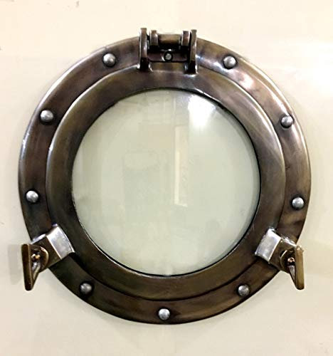 Marine Nautical Store Antike Kanalboote Bullauge Fenster Schiff rund Glas Wanddekoration Bullauge (29,2 cm)