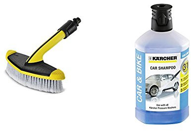 Karcher Soft Washing Brush - Pressure Washer Accessory + 1 L, 3-in-1 Car Shampoo Plug and Clean, Pressure Washer Detergent