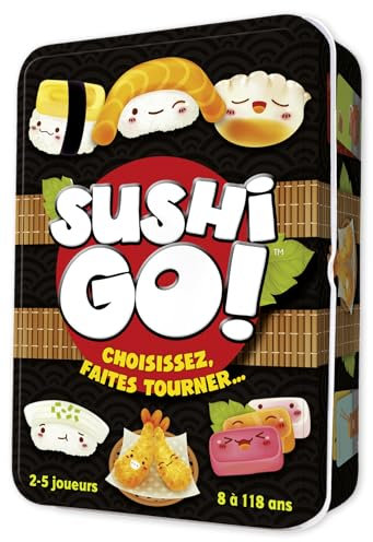 Asmodee - Sushi GO! - Gourmand Kartenspiel für Kinder ab 8 Jahren - Gesellschaftsspiel und Stimmungsspiel König der Sushi - kleines Format Reisespiel - 2 bis 5 Spieler - 15 Minuten - französische