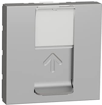 Schneider Electric - Unica - prise RJ45 simple - cat 6 FTP - 2 mod - Alu - méca seul - NU341930