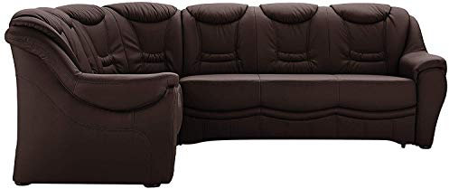 Cavadore Ecksofa Bensil mit Federkern / Polsterecke in Kunstleder / 265 x 94 x 215 / Lederoptik Braun