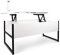 FRANKYSTAR Table basse de style industriel en acier et bois moderne avec plateau relevable
