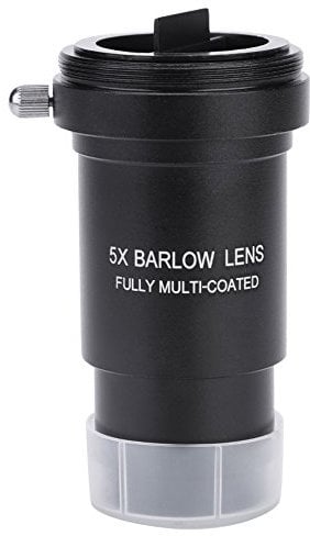 Dpofirs Multi-coated 1.25 5X Barlow Lens M42 Thread for 31.7mm Telescopes Eyepiece Anti-Rust Barlow Lens Fully Multi-Coated Metal Barlow Lens Achromatic Barlow Lens