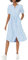 Amazon Essentials Women's Relaxed Fit Half-Sleeve Waisted Midi A-Line Dress, Blue White French Stripes, M