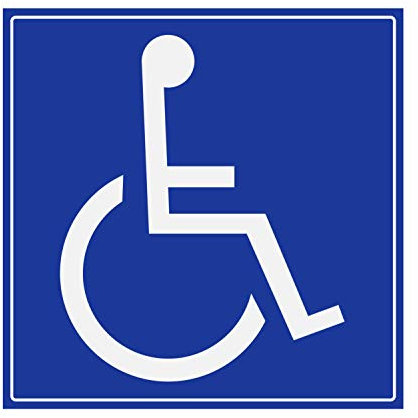 Panneau Rigide Handicapé - Personne à mobilité réduite Format carré 15x15cm épaisseur 3mm