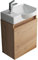 Alpenberger Gäste WC Waschbecken mit Unterschrank | Kleines Badmöbel 45 cm Breit | Waschtisch mit Waschbeckenunterschrank (Bamboo, Waschbecken - Rechte Seite)