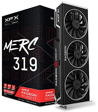 XFX Speedster MERC 319 AMD Radeon™ RX 6900 XT Gaming-Grafikkarte in Schwarz mit 16 GB GDDR6, AMD RDNA™ 2; RX-69XTACBD9