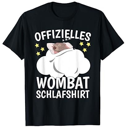 Offizielles Wombat Schlafshirt Schlafoberteil Wombat T-Shirt