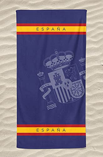 PORRAS ESTAMPACION & BANDERAS Toalla Policia España Algodon y Poliester 100x150 cm 450gr│Playa y Piscina│Regalos para Policias│Militares