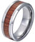 Gualiy 8MM 316L chirurgischer Stahlring für Herren Holz eingelegt Abgeschrägte Kante Ehering Herren Titan Silber Braun Bandring Fingerring für Valentinstag Weihnachten Geburtstag Größe 70 (22.3)