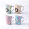 Tassen Großkapazität Kreative Set Keramikbecher Wohnzimmer Haushalt Wasserschale Handgemalte Muster Kaffeetasse Geeignet für Kaffee, Milch, Joghurt (4 Stück) Kaffeetassen