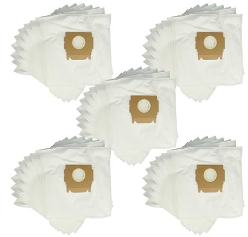 vhbw 50x Sacs compatible avec Moulinex Power Style Ascot, 1250, 1300, 1350 aspirateur - microfibres non tissées, 29cm x 20,5cm, blanc