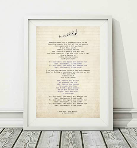 Didymus Co Depeche Mode Posterdruck mit Liedtext Only When I Lose Mysel, ungerahmt, Größen A4 (29,7 x 21 cm) und A3 (42 x 29,7 cm) (A3)