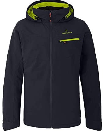 Bergson TALLMOS | Herren Regenjacke, Netzfutter, 20000 mm Wassersäule, Night Sky/Lime Punch (367/268), 50 - Herren