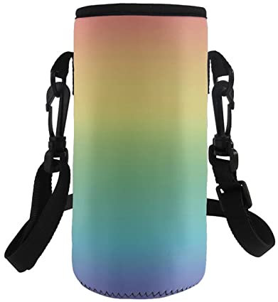 COEQINE Sac de transport de bouteille isotherme en néoprène avec bandoulière pour enfants, adultes, école, sports de plein air, randonnée, coloré, Moderne