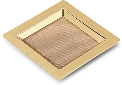 NKlaus setaccio per bruciatore d'incenso 8cm setaccio per incenso quadrato acciaio inox oro 40723