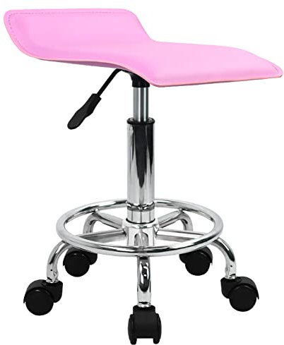 KKTONER Taburete rodante con Pedal (Pink)