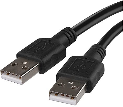 EMOS Câble USB USB A vers USB-A, câble de connexion échange de données et synchronisation, câble de charge 2 m 2.0 USB pour transfert de données, haute vitesse 480 Mbit/s, noir