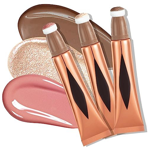 Ofanyia Contour Beauty Wand, Liquid Face Concealer Contouring with Cushion Applicator, Natural Matte Finish Contour Stick, Lightweight Blendable Super Silky Cream Contour Stick