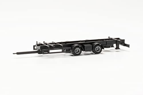 Herpa LKW Modell Zubehör, Tandem-Hängerfahrgestell für Volumenzüge 7,82m mit Wechselaufbau, 2 STK. originalgetreu im Maßstab 1:87, Modellauto, Modellbau Zubehör, Deko, Zubehör Miniaturmodelle