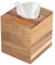 Winter Shore Taschentuchbox Holz - Quadratische Kosmetiktücher Box aus Akazienholz - Deko Taschentücher Box Spender mit Herausziehbarem Boden - Tissue Box für Bad, Schlafzimmer, Esstisch & Büro