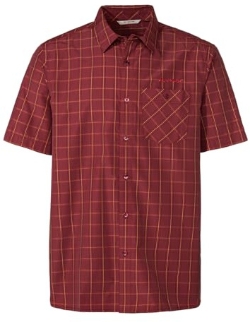 VAUDE Men's Albsteig Shirt III, Herren Kurzarm-Hemd zum Wandern, Carmine, M