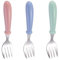 Couverts Enfants En INOX Fourchettes à Couverts Pour Enfants Avec Poignée Ronde Fourchettes Pour Tout-Petits Couverts Bébé En Poignée Ronde Pour Maison L'école Utilisation (3 pièces)