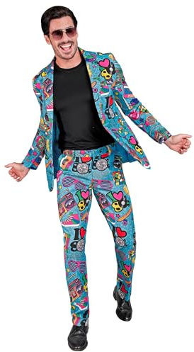 W WIDMANN MILANO Party Fashion Men's Costume Party Fashion Suit 80s Costume party fashion suit 80s (pack of 1)
