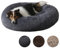 Hundebett Flauschig Donut, Hundekissen Waschbar XXL 120cm, Kuschelbett Hund Rund Anti Stress, Hundebett Flocke, Hundekörbchen für Mittelgroßr Großr Hunde, Dunkelgrau