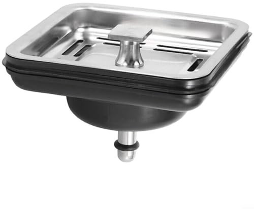 PETSTIBLE Colador de drenaje cuadrado de acero inoxidable, resistente y duradero, con sellado eficiente y fácil instalación, para lavabos y fregaderos de cocina