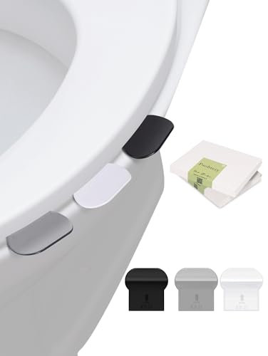 PAOBTEIY 2 PCS Toilet Lid Lifter, Toilet Seat Lifter Toilet Seat Handle Lifter Toilet Cover Lifter,Avoid Touching Toilet Cover Handle Bathroom Accessories for Home, Office, Hotel, White/Gray