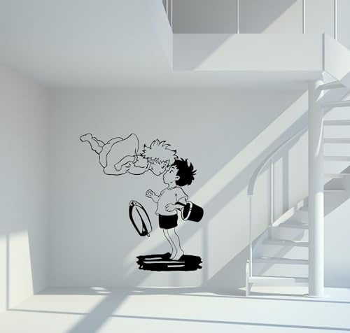 Wandtattoo Ponyo mit Sosuke Größe M - ca. 50cm x 43cm