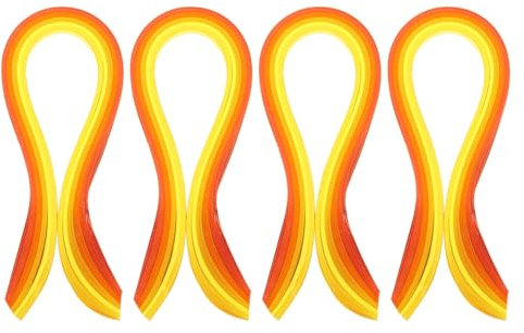PATIKIL 390 x 7 mm Quilling Papierstreifen Papier Quilling, 400 Stück Origami Fröbelstern Papierstreifen Streifen Set für Kunst, DIY, Handarbeit, Weihnachten, Farbverlauf Gelb