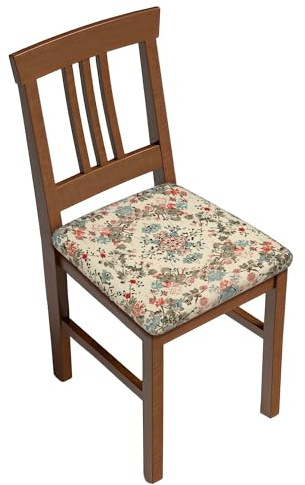 Stuhlsitzbezug 2er Set, Vintage Floral Esszimmerstuhl Sitzkissen Schutzbezüge Waschbarer Stuhlbezug Sitzfläche für Büro, Wohnzimmer, Küche
