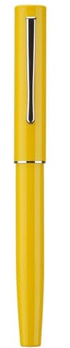 Hongdian C2 Fountain Pen Extra Fine Soft Nib, Lemon Yellow & Classic Retro Design Metal Pen with Ink Converter