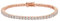 Dunnett Taylor Rose Gold Plated 3mm Cubic Zirconia Classic Tennis Bracelet for Women