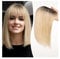 Hair Toppers für Frauen 12-Zoll-Echthaar-Topper mit Pony, 10 x 12 cm Spitzenbasis-Topper, Haarteile, gerader Clip-in-Echthaar-Topper for Frauen mit dünner werdendem Haar/Haarausfall(Ombre Light Blonde