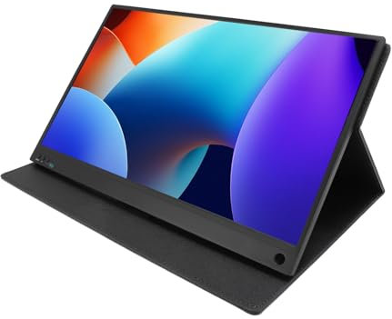flexman 15.6 Portable Display, 1920X1080p 60Hz 178° Wide Angle Ultra Slim Travel Monitor with PU Leather Case, 16:9 HD External Expansion Display Screen for Gaming Work