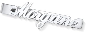 Jovivi Personalisierte Krawattennadel mit Gravur Name Edelstahl Krawattenklammer Herren Dünn Skinny Krawatten Bar Clips Tie Clip für Herren Vater Bräutigam (Silber)