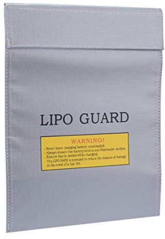 Yeenano Sac Batterie Lipo,Guard Sac de Protection Incendie Antidéflagran Pochette Anti Feu pour Batterie RC Anti-déflagrant Résistant Safe Charge Protecion pour Piles Valeur Documents Bijoux Gris