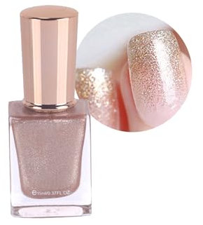 Champagne Gold Glitter Nail Polish Champagne Gold Nail Varnish Quick Dry Glitter Champagne Gold Nail Polish Breathable Glitter Nail Varnish Water Based Gold Nail Polish for DIY Home Manicure