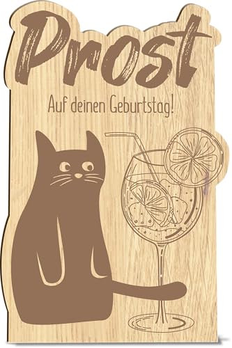 Lustige Geburtstagskarte Holzkarte - Aperol Birthday Geburtstagskarte mit Umschlag | Happy Birthday Karte, Aperol Sprit, Katze Holy Aperoli, Geburtstagskarte Aperol Spritz, Geschenk Beste Freundin
