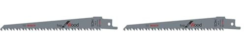 Bosch Professional 2x Reciprocating Saw Blade S 644 D Top for Wood (for Construction Timber, Chipboard, MDF, 150 x 19 x 1,25 mm, Accessories for Reciprocating Saws) (Pack of 2)