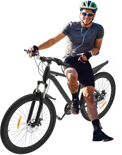 BYUAK 26 Zoll, Erwachsenenrad 21-Gang Schaltung, Höhenverstellbar Fahrrad, Perfekt für Pendler Stadt und Camping für 165-185 cm Damen und Herren Schwarz