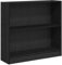 vidaXL Schwarzer Eichenbuchschrank aus Holz, freistehend, 80 x 24 x 76 cm, für drinnen, modernes Regal mit vielen Fächern, stabil gebaut, verbessert die Ordnung im Wohnzimmer oder Büro