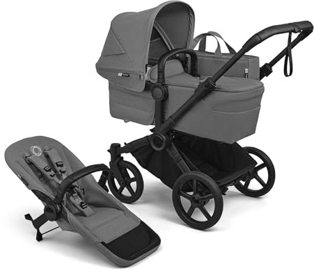 Bugaboo Donkey 6 Single, 2-in-1-Kinderwagen, für Neugeborene & Kleinkinder | umbaubar zum Doppel- und Zwillingskinderwagen, doppelter Stauraum und komfortable Einhand-Lenkung, Moon Grey