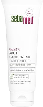 Sebamed Urea 5% Akut Handcreme parfümfrei sehr trockene Haut, Akutpflege für sehr trockene Hände, für mehr Feuchtigkeit, juckreizlindernd + glättend, auch bei Neurodermitis, Schuppenflechte, Diabetes