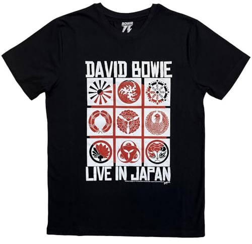 Rockoff Trade Men's David Bowie Live in Japan T-Shirt, Black (Black Black), X-Large